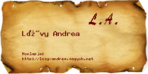 Lővy Andrea névjegykártya
